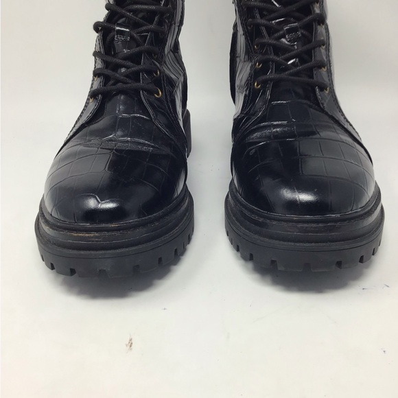 Michael Kors size 8 1/2 Stark crocodile leather combat boots - Picture 6 of 15